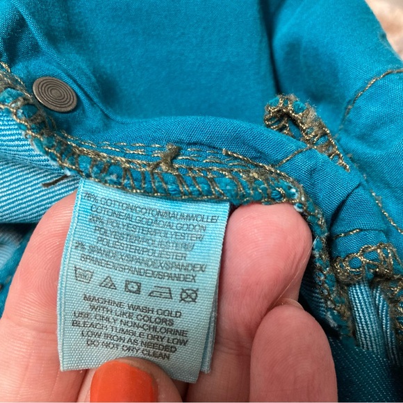 Free People Teal Light Weight Jeans - Picture 7 of 9